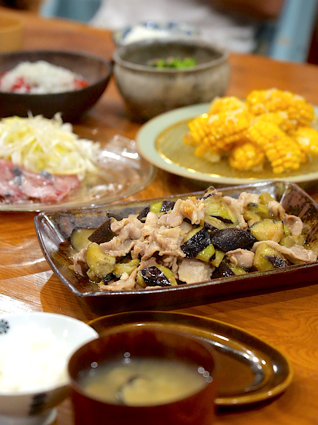 きのうの献立：茄子と豚肉の味噌炒め