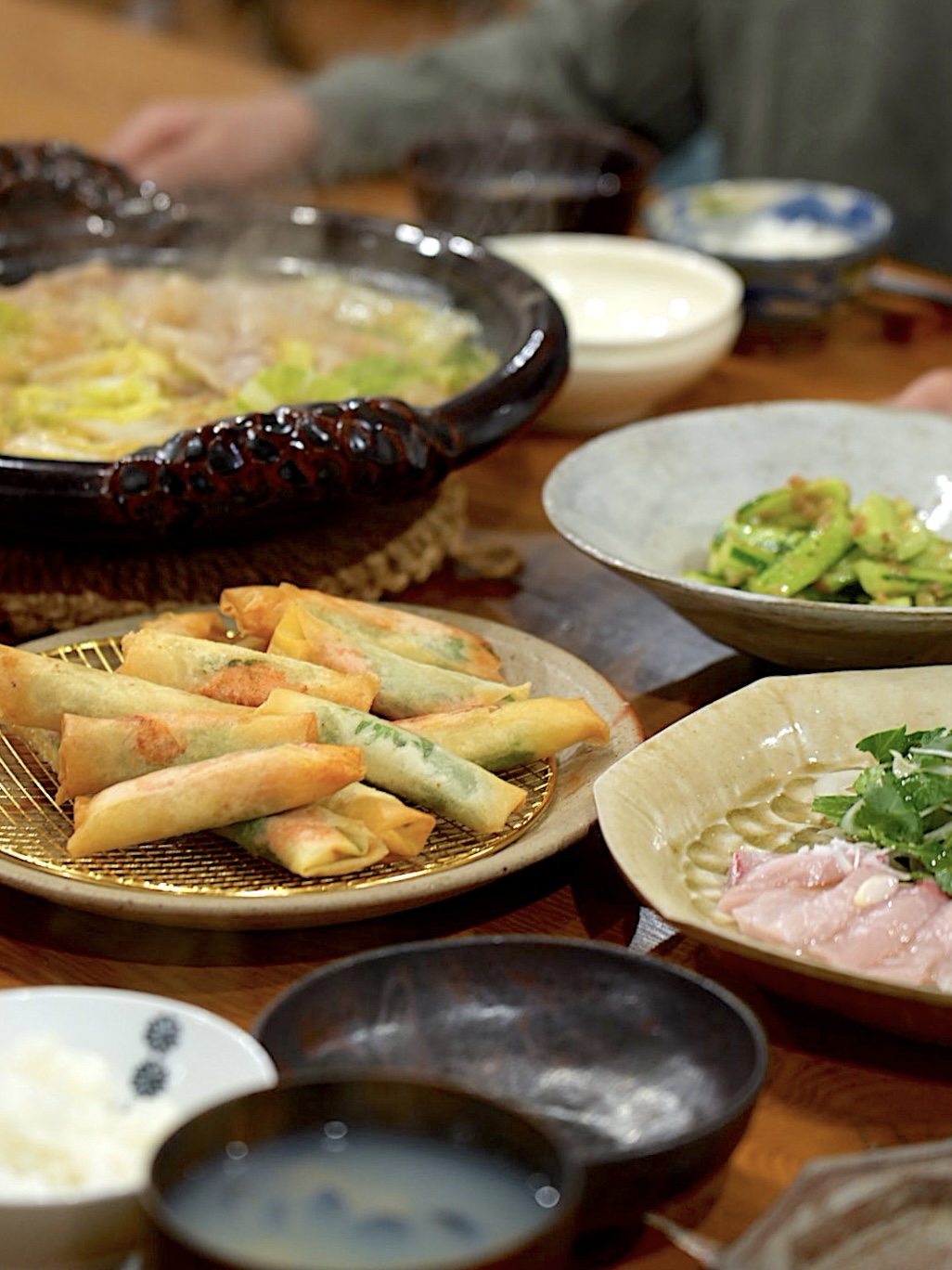 きのうの献立：大葉明太餅チー春巻き